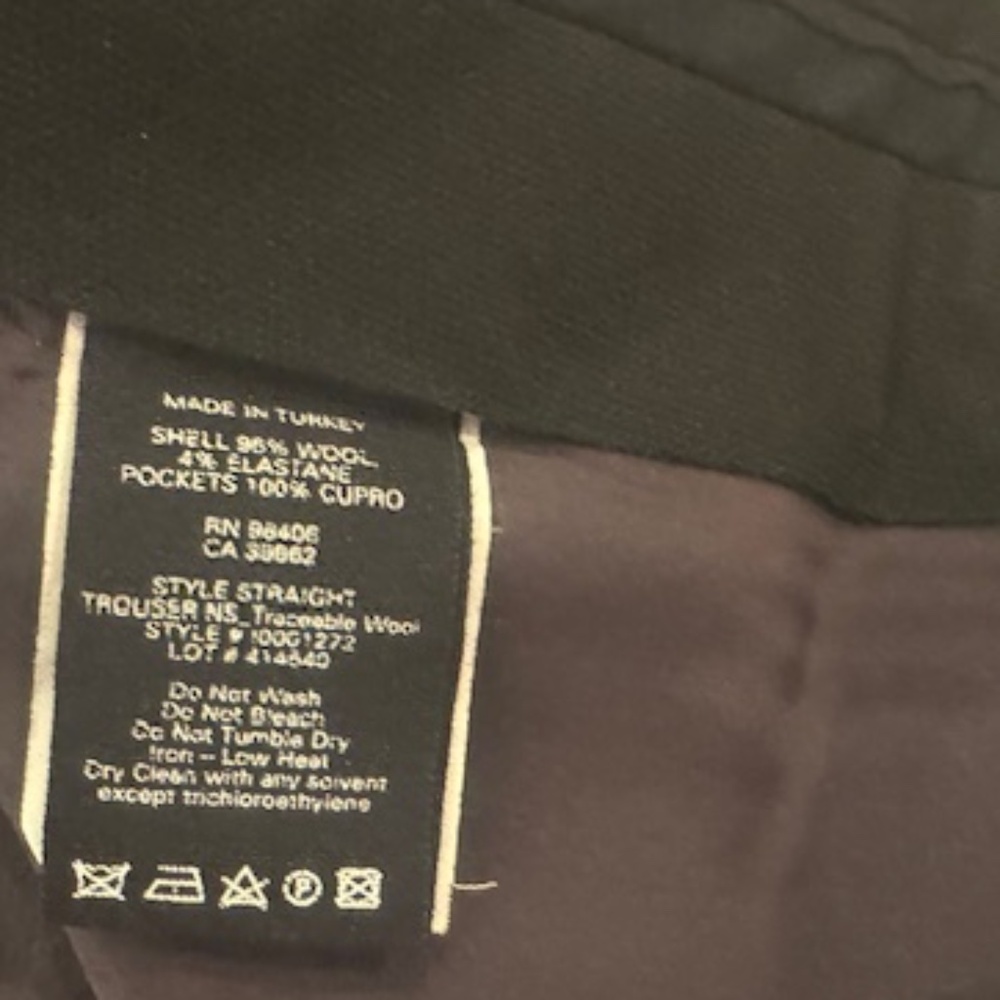 Theory women traceable wool charcoal grey straight trousers size 10 - Picture 5 of 8